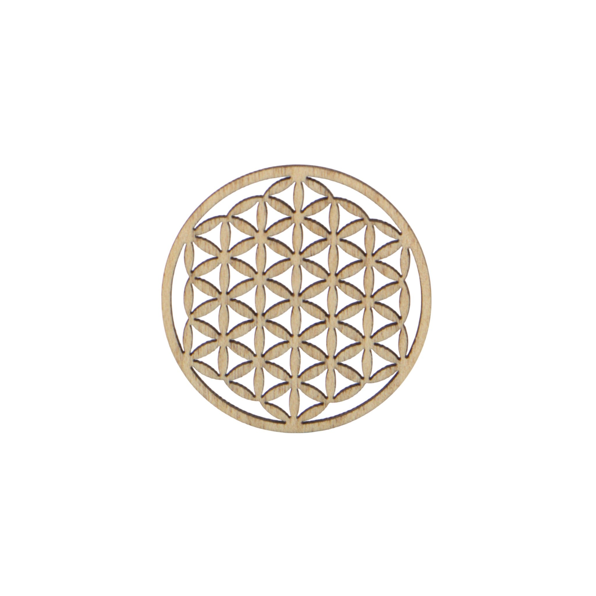 Coin mit Holzeinlage flor de la vida