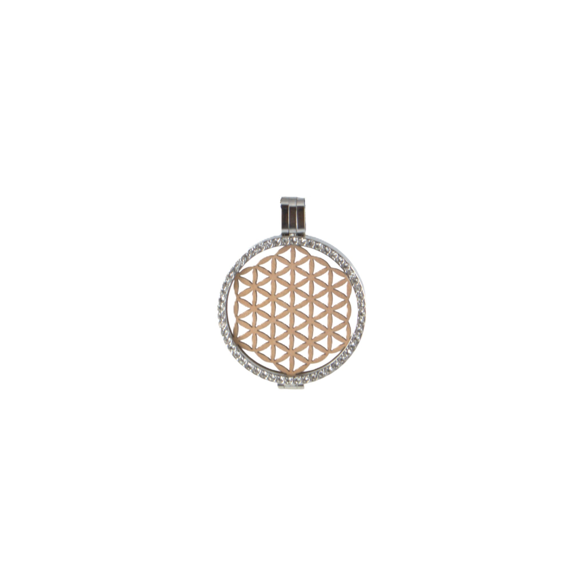 Coin mit Holzeinlage flor de la vida