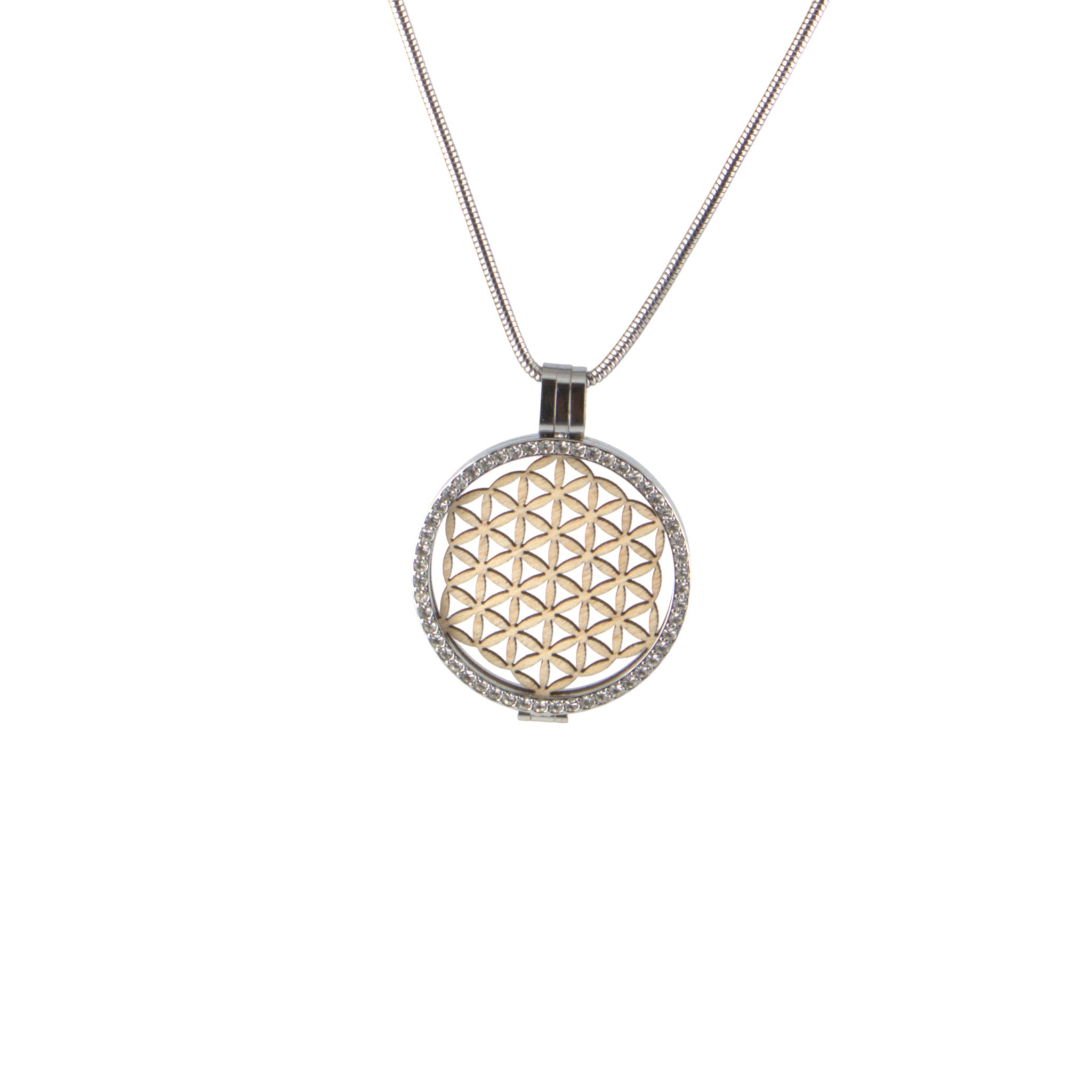 Coin mit Holzeinlage flor de la vida