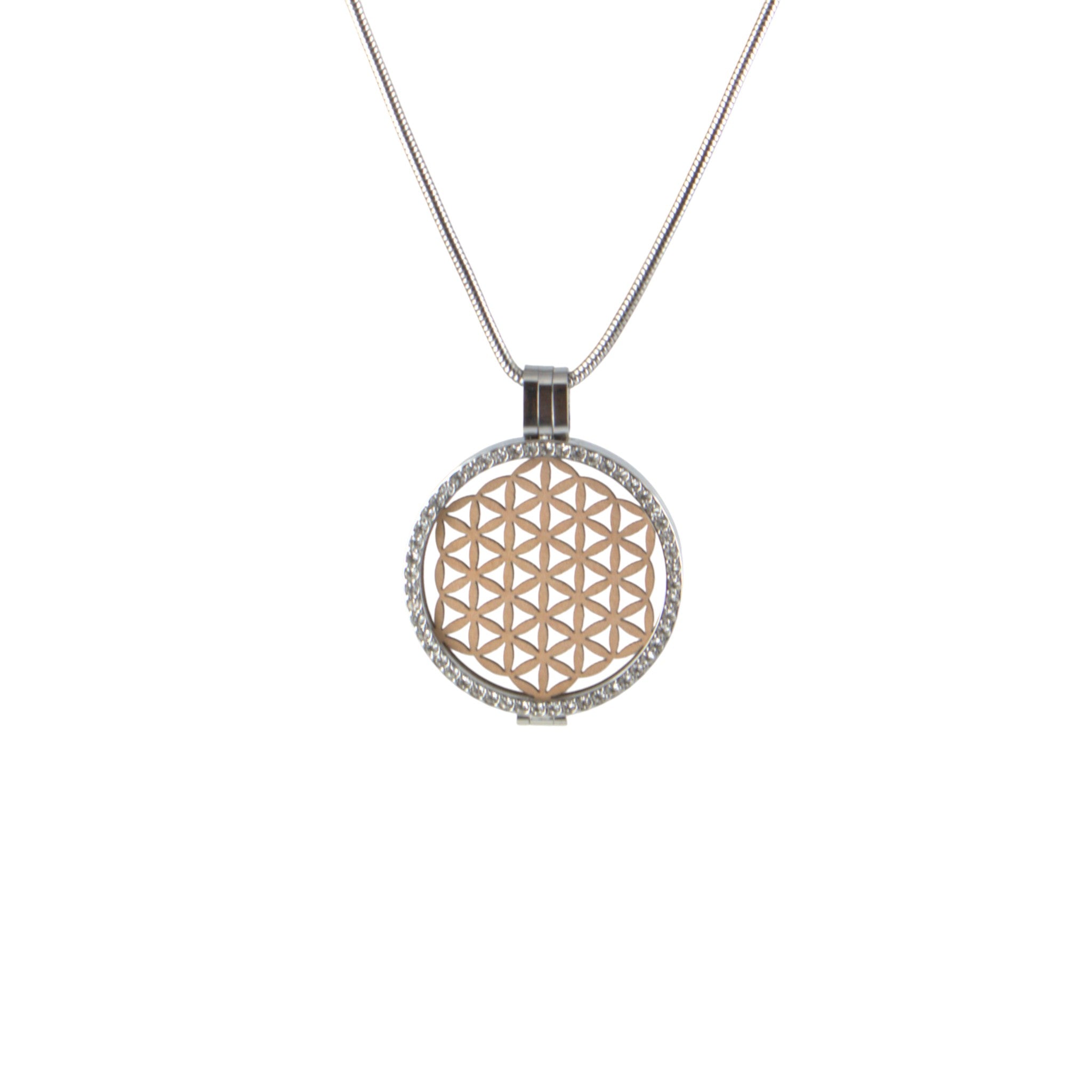 Coin mit Holzeinlage flor de la vida