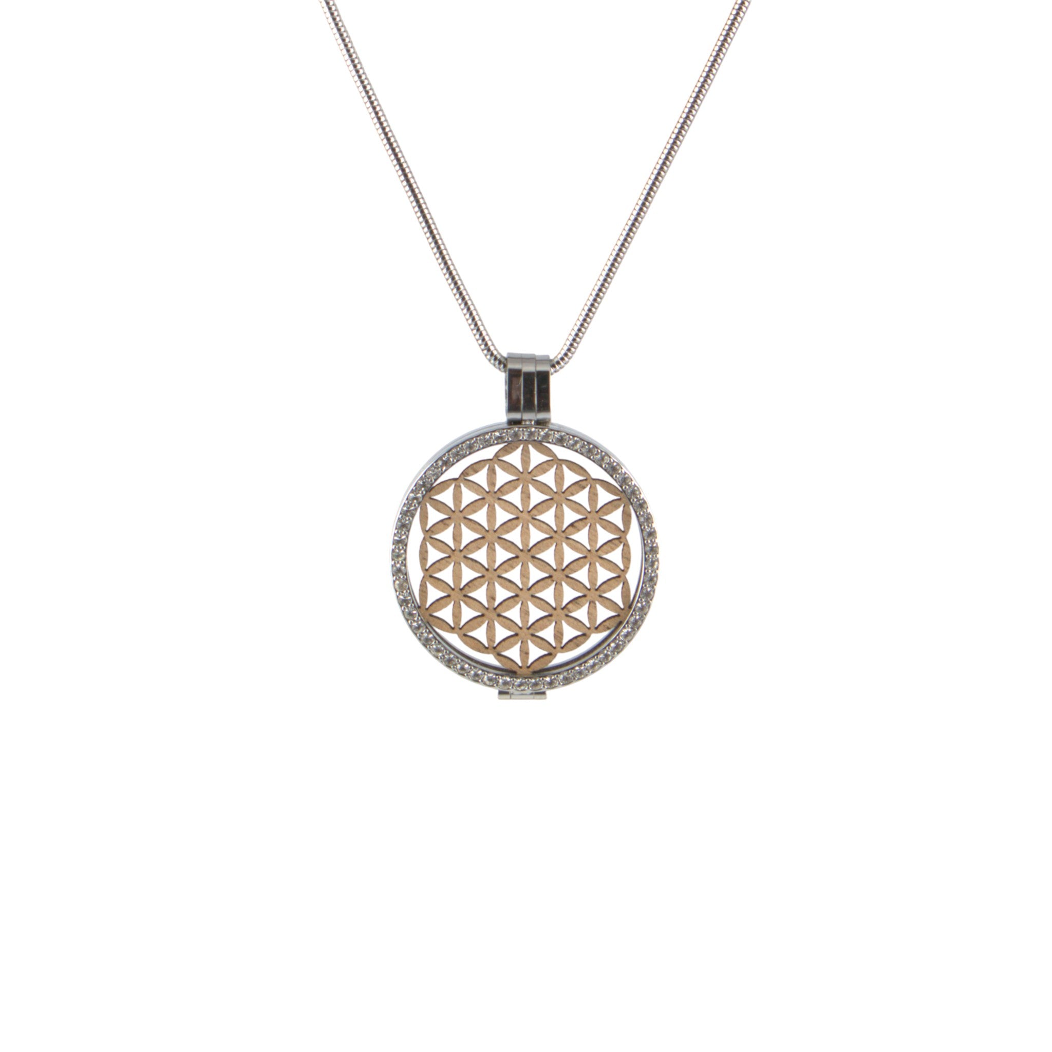 Coin mit Holzeinlage flor de la vida