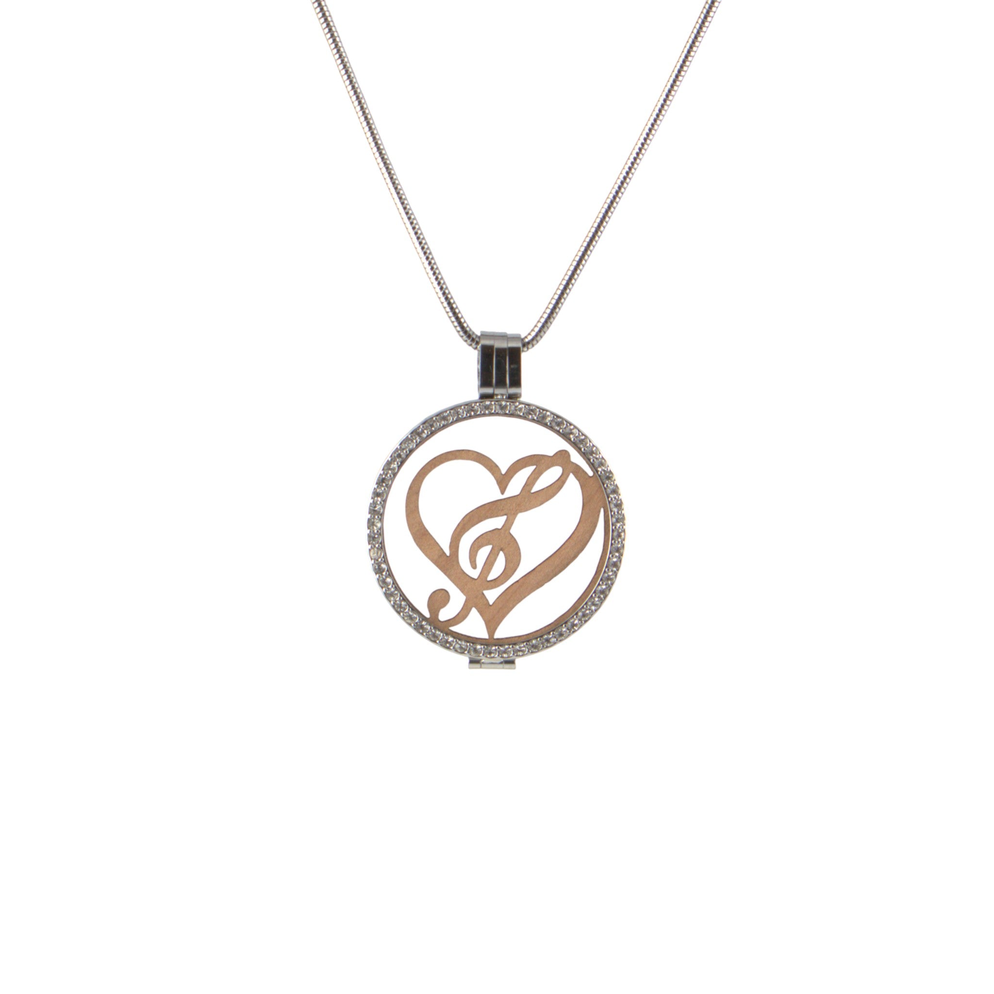 Coin mit Holzeinlage Herz/Notenschlüssel